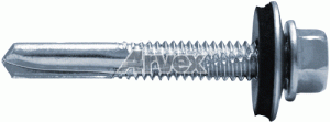 Arvex BSLU - blachowkręt samowiercący z podkładką, łeb sześciokątny, przewiercalność 10 - 12 mm, drobny gwint